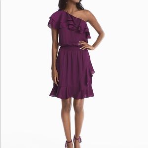 Flirty Purple Ruffle Dress WHBM